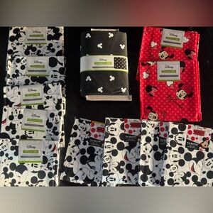 LOT Mickey Minnie Mouse fat quarter sewing fabric material Disney Poplin Cotton